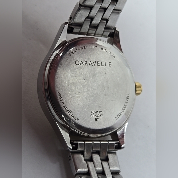 Caravelle By Bulova Womens Gold Silver Two Tone Date Watch 45M112 New Battery - Picture 9 of 9